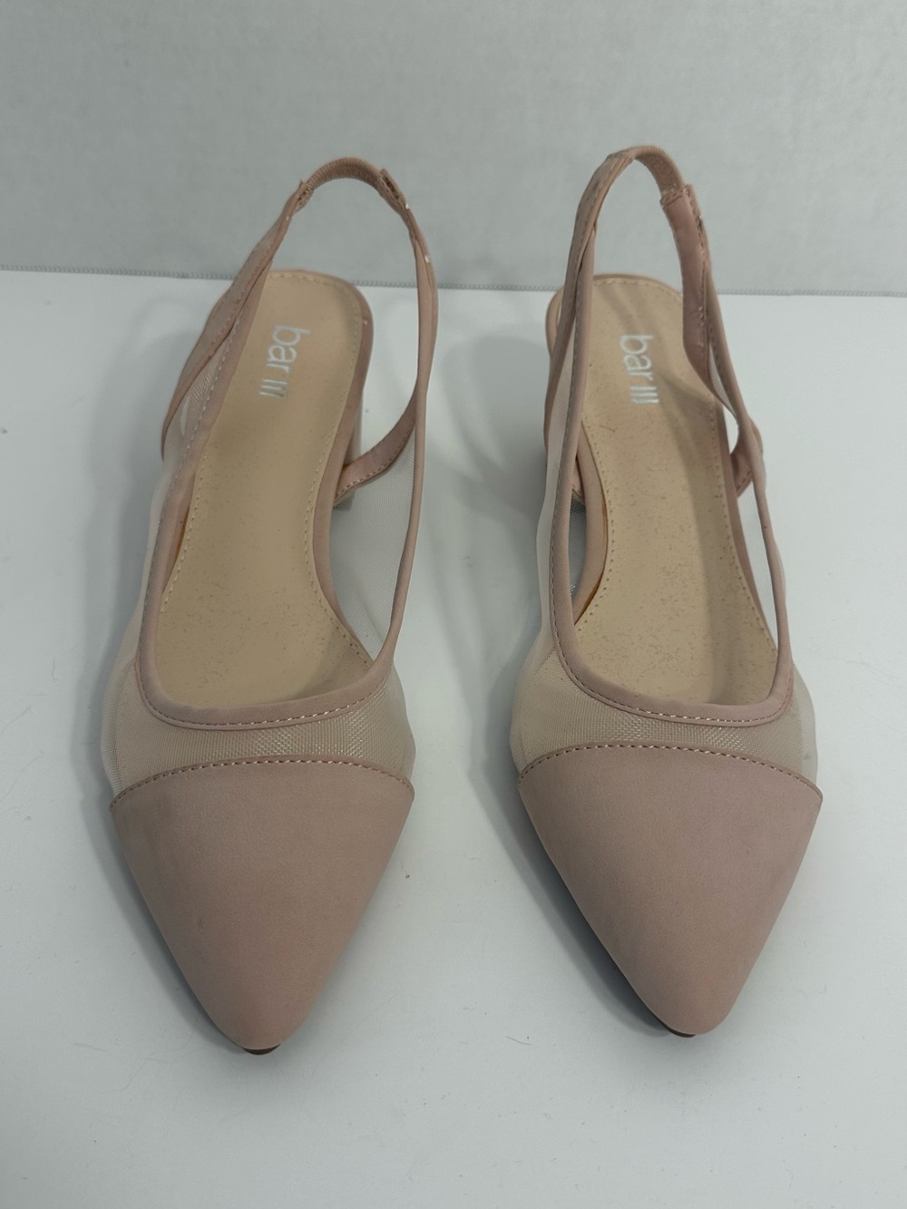 Bar III Blush Pink Pointed-Toe Slingback Heels